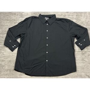 David Taylor Shirt‎ Mens 3XL Black Button Up Long Sleeve Cotton Blend Casual
